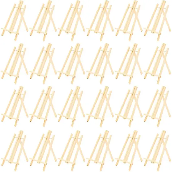 Wooden Mini Easel Stand for Desk or Tabletop (9 x 13.5 Inches, 24 Count) Brown {1}