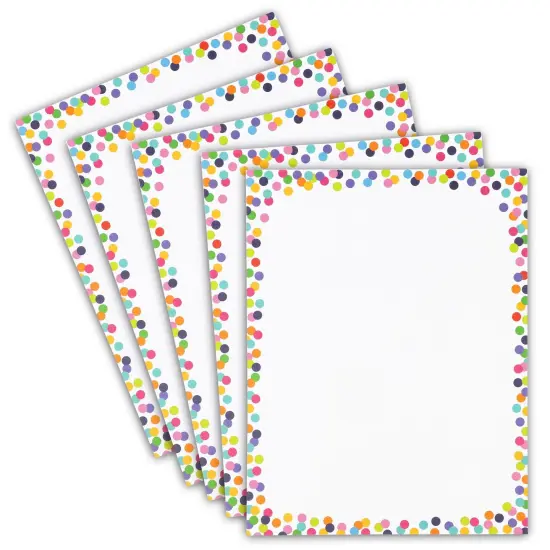 96 Sheets Decorative Confetti Stationary Paper for Classroom Awards, Birthday Invitations, Computer (8.5 x 11 In) Multicolor {5}