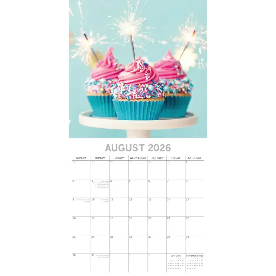The Gifted Stationary 2026 Square Wall Calendar, Cupcakes, 16-Month Food Theme Hanging Calendar with 180 Reminder Stickers, Month Planner for Home, or Creative Spaces, 12x12 In Multicolor {3}