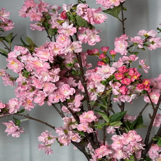 Camilla Silk Pink Cherry Blossom Branch &ndash; 33" Set of 3 | Artificial Cherry Blossom Stems with Realistic Bark and Blossoms | Faux Spring Floral D&eacute;cor for Home, Weddings, or Events {2}
