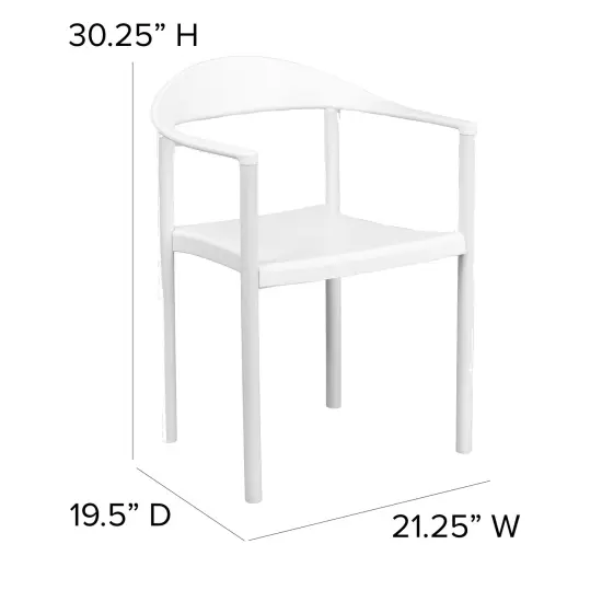 Emma and Oliver Multipurpose Plastic Cafe Stack Chair White {4}