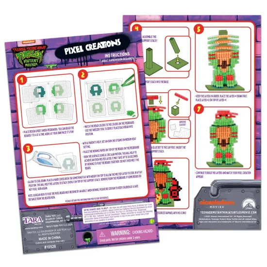 Tara Toy: 3D Pixel Creations - TMNT - 2500 Beads Kit, DIY Your Own 3D Character Figure, Design-Fuse-Display, Building Art & Craft Set, Licensed {7}
