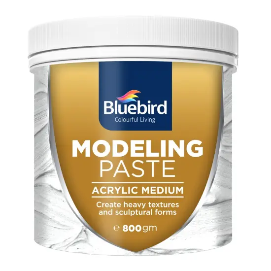 Bluebird Professional Thick Modeling Paste 571ML / 28.2Oz - High Density, Acrylic Medium - for Texture and Thickness, Dimension Additive (White, 28.2 Oz / 800GM) {1}