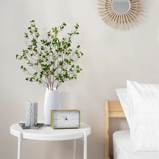 43&rsquo;&rsquo; 3Pcs Artificial Ficus Branches Faux Leaf Spray Green Eucalyptus Branches Artificial Greenery Stems Fake Ficus Twig Plants for Home Office Wedding Vase Filler Shop Decoration {3}