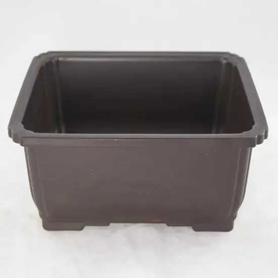 Rectangular Plastic Bonsai / Succulent Pot 10.5"x 7.75"x 3.5" - Dark Brown {4}