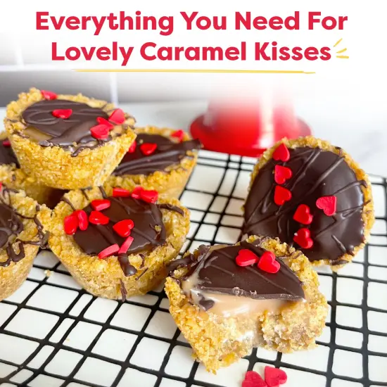 Baketivity Caramel Kisses Kids Baking Kit - Baking Set for Girls and Boys Ages 4-12 - Kids Cooking Kit with Premeasured Ingredients, Instructions, Video, STEM Activities {1}