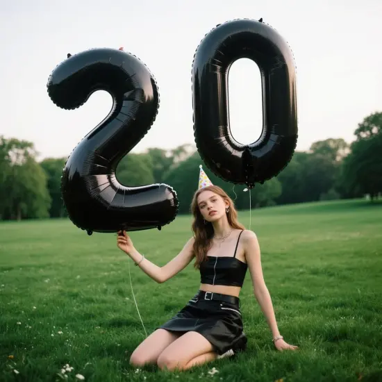 Black Number 2 Huge Mylar Balloon {2}