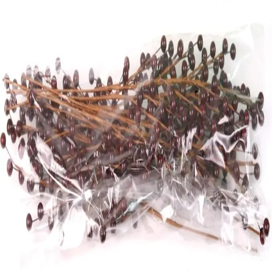 Set of 12: Burgundy Holly Berry Stems with 35 Lifelike Berries | 17-Inch | Festive Accents | DIY Arts & Crafts, Wreaths, & Garlands | Berry Picks | Home & Office Decor {2}