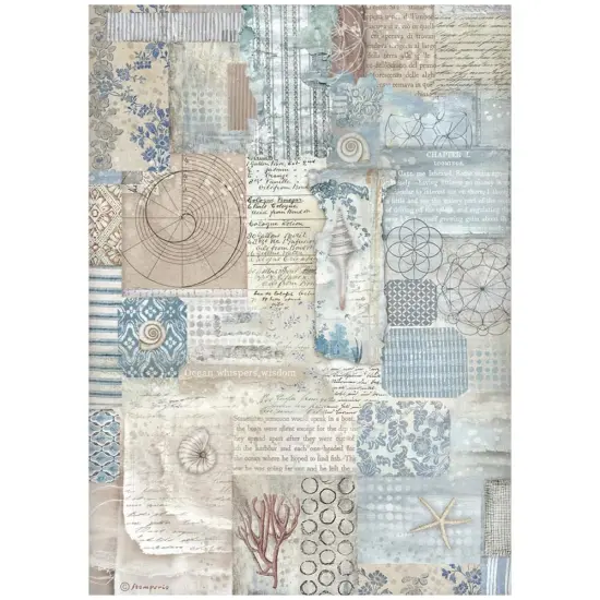 Stamperia Rice Paper Sheet A4 6/Pkg-Silent Sea {6}