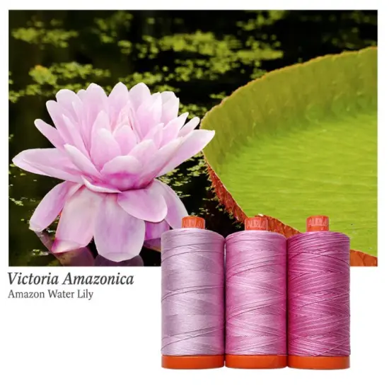 Aurifil Water Lily Color Builder Thread Set by Aurifil | (3 50wt Cotton Large Spools.) {1}