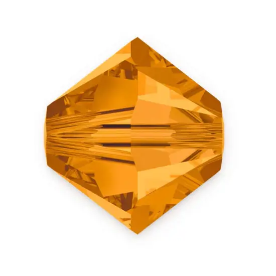 50pcs Authentic Preciosa 6mm Faceted Bicone Crystal Loose Beads Topaz Yellow Compatible with Swarovski 5301/5328 for DIY Jewelry Making Pre-B608 {1}