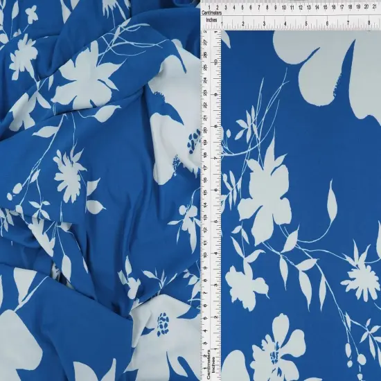 DTY Floral Print Fabric Soft Lightweight & Flowy Stretch Knit, 58/60" Wide PINK {7}