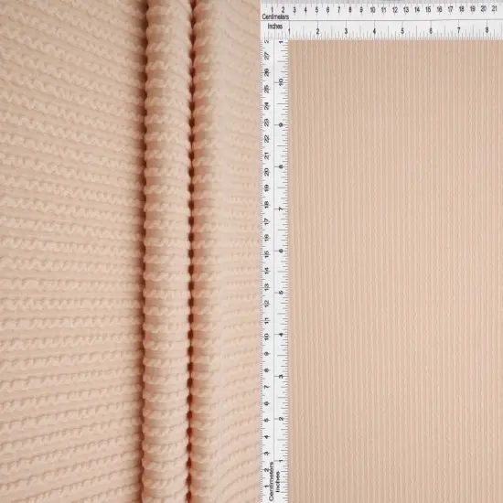 1 Yard Double Knit Cozy Fabric 240 GSM, 56/57&Prime; Wide Poly Rayon Spandex Blend TAUPE {1}