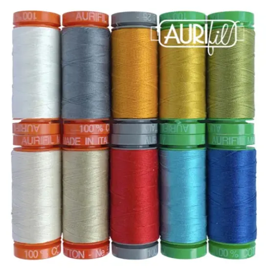 Aurifil From Collage to Quilt Thread Set by Sarah Hibbert | (2 28wt, 4 40wt, 4 50wt Cotton Small Spools.) {2}