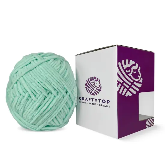 Craftytop&trade; Bulky Velvet Yarn #5 for Knitting & Crochet (Butterfly Mint) {3}