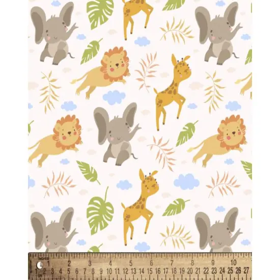 Baby Nursery Animals Cotton Fabric | By the Yard | Sewing and Crafting | 44 inches wide {1}