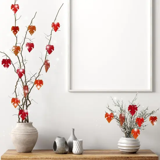 2Pcs Fall Glass Maple Leaf Ornaments {4}