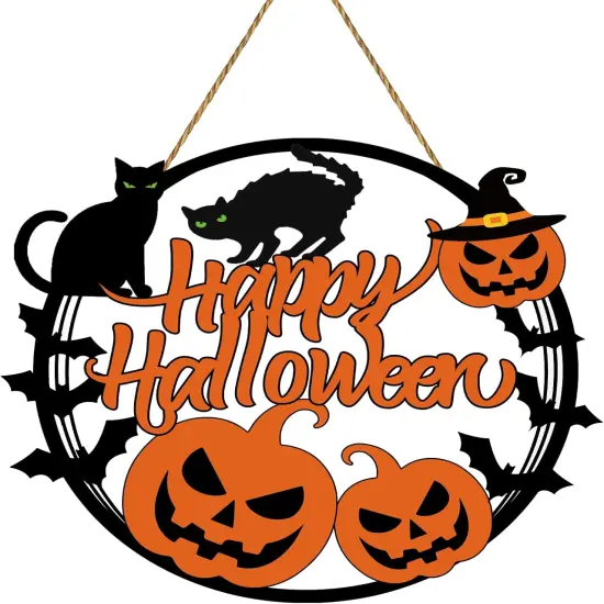 Halloween Wreath Decor - Scary Pumpkin {1}