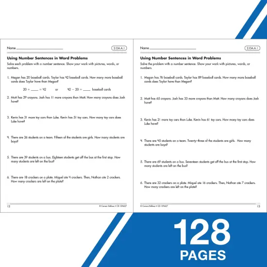 Carson Dellosa 2nd Grade Math Workbook, Word Problems, Algebra, Geometry, Place Value, Addition, Subtraction, and More Common Core Mathematics, Classroom or Homeschool Curriculum {4}