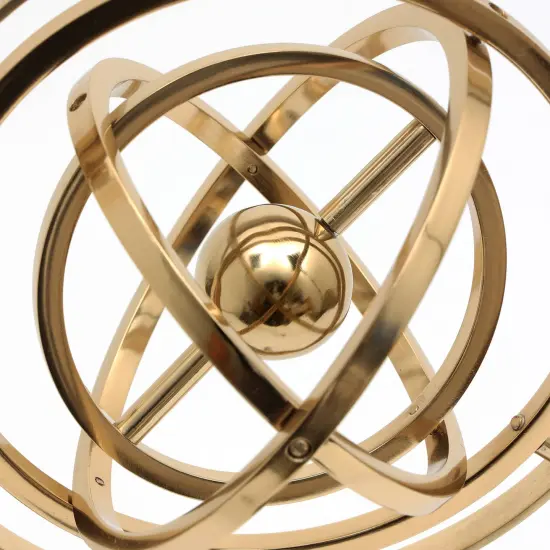 Aluminum Gold Color Armillary With Wood Tripod Stand {4}
