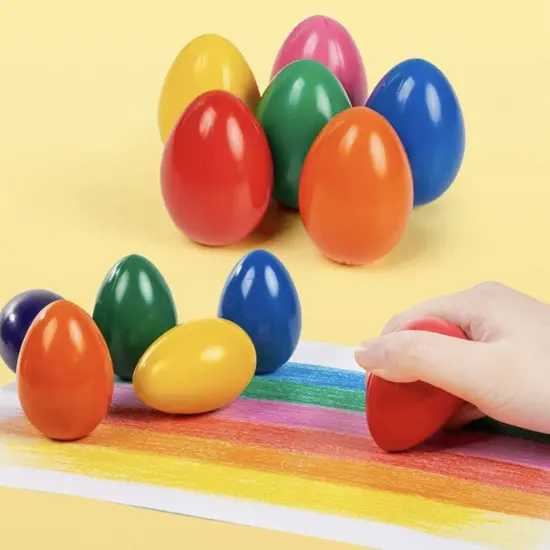 Egg Crayons 9 colors Wax Crayons Easter Basket Stuffers Toys for Kids Toddlers Gift for Boys and Girls Easter Gift for Baby {3}
