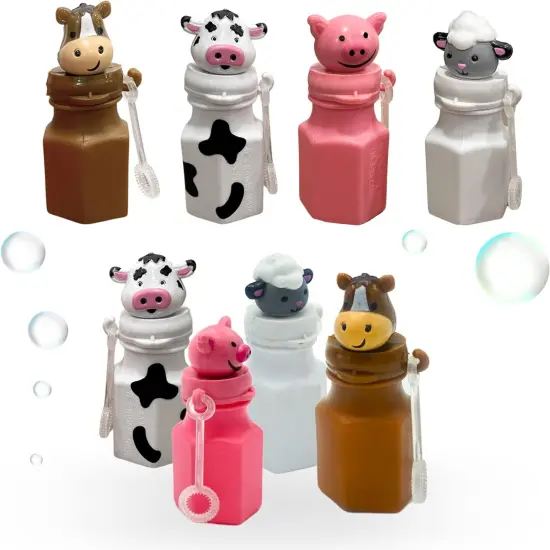 4E's Novelty 12 Pack Farm Animal Bubbles Party Favors - Barnyard Farm Animal Bubbles, Farm Party Favors {1}