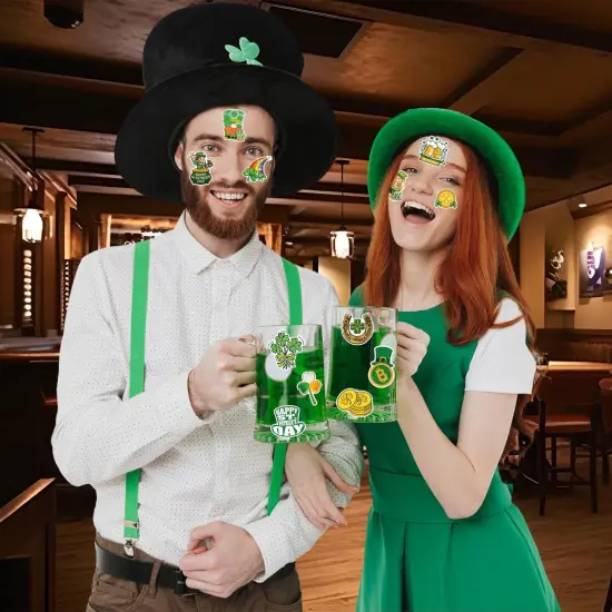 105 PCS St Patricks Day Stickers, Vinyl Waterproof Shamrock Stickers Irish Day Decals {5}