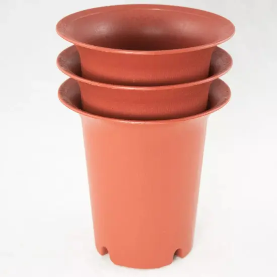 3 Round Cascade Plastic Bonsai, Succulent & Orchid Planter 4.25"x 4.25"x 4.5" {1}