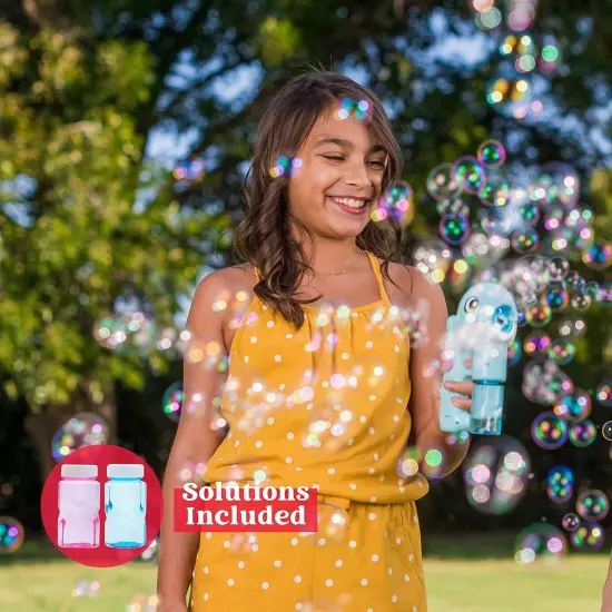 2 Bubble Guns Kit, Whale Automatic Bubble Maker Blower Machine with 4 Solutions for Kids, Summer Toy, Birthday, Outdoor & Indoor Activity, Easter, Valentine Party Favors {4}