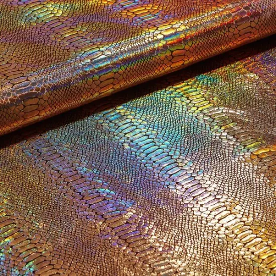 1 Yard Anaconda Foil Printed Stretch Velvet Fabric 58/60" Width Pink {4}