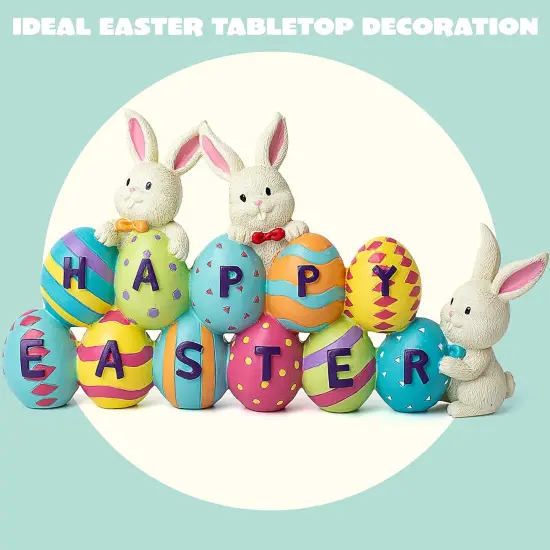 Easter Bunny Carrots Resin Centerpiece Decor with The Word Spring Decoration Tabletop {2}