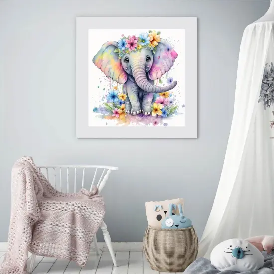 Baby Elephant Diamond Art Kits for Adults, Round Full Drill Diamond Painting Kits for Beginners Gem Art {3}