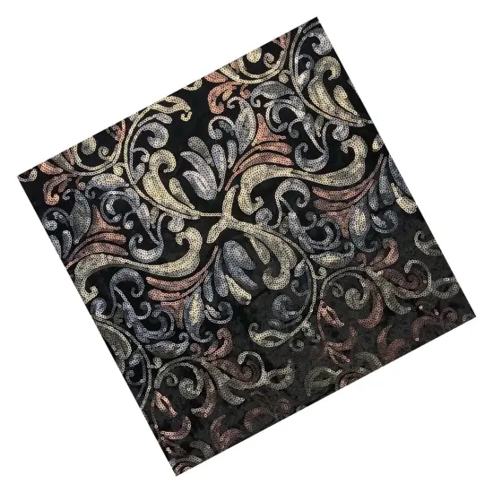 Arabella Stretch Velvet Sequin Fabric Black {6}