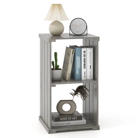 2-Cube Storage Shelf with Open Back and 3-Tier Shelf Light grey {4}