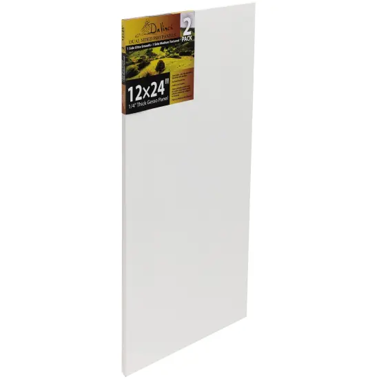 Jerry's Artarama Da Vinci Dual Sided Pro Panel Board - 2-Pack, 12x24" 6mm Deep Panels for Painting - Archival, Acid-Free Art Supplies - Ultra-Smooth & Medium Textured Paint Surfaces {1}