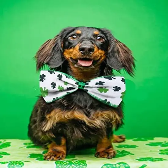 Saint Patrick's Day Fabric Ribbons, Green Clovers Edge Wired Burlap Ribbon for St Patrick Day Decor Irish Hanging Wrapping Party Gift Decoration Outdoor Crafts Supplies (2.5 Inch * 10 Yards * 1 Roll) {4}