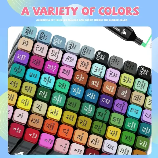 80 Color Alcohol Marker Pens Set {4}