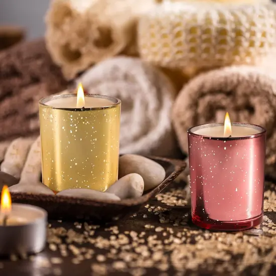 Thick Candle Jars for Making Candles - 12 PCS (Speckled Pink) {5}