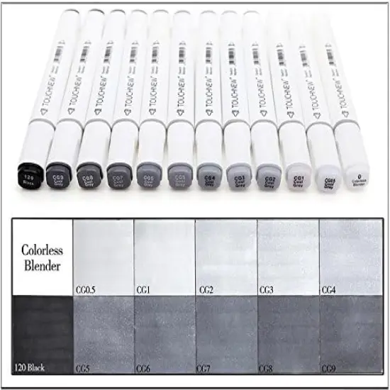 12 Alcohol Markers Based Ink Neutral Gray {5}