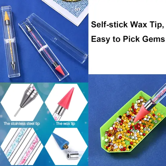 4 Pieces No Wax Needed Diamond Painting Tools Self-Stick Drill Pens {3}