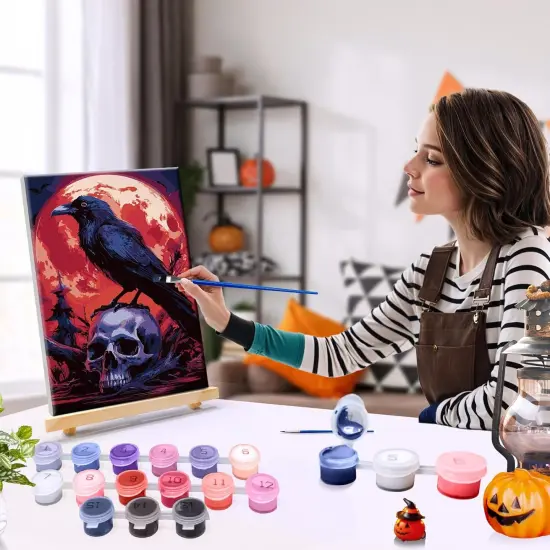 Halloween Paint by Numbers Kit - 8x12 Inch (Skull 42) {2}
