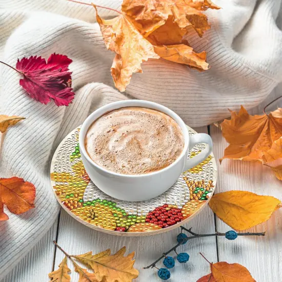 8 Pcs Fall Pumpkin Diamond Painting Coasters Kit for Beginners {4}