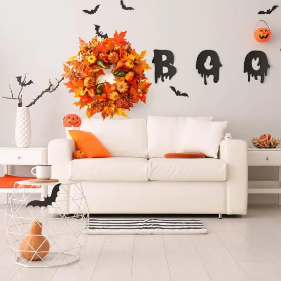 24 Inch Fall Wreaths for Front Door Outside {5}