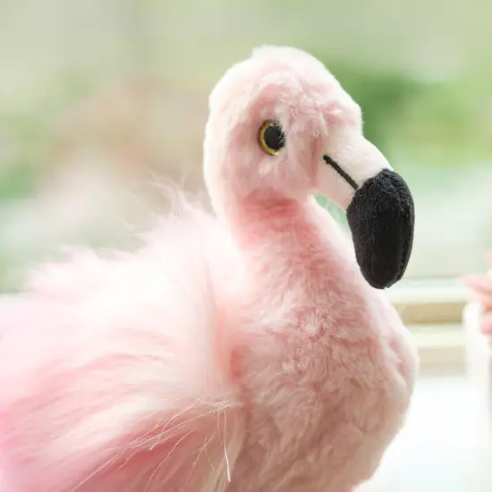 Bearington Lil&rsquo; Fifi Stuffed Plush Flamingo Toy, 7 inches , Made with Premium Fill, Pink Fur & Fuzzy Wings; Machine Washable, Gift for Animal Lovers, For Ages 1-14 {1}