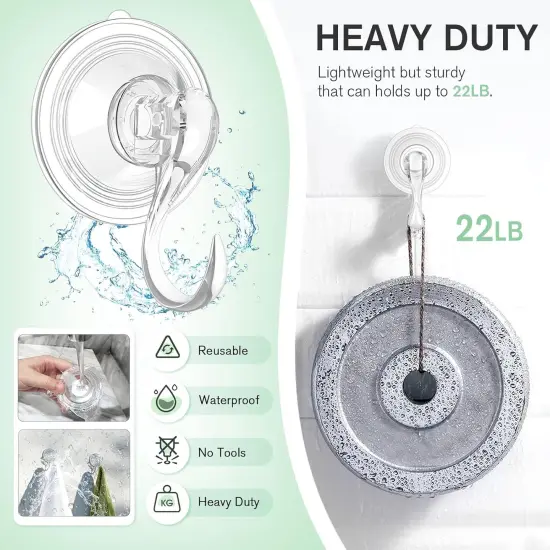 Wreath Hanger, Large Suction Cup - Clear {3}
