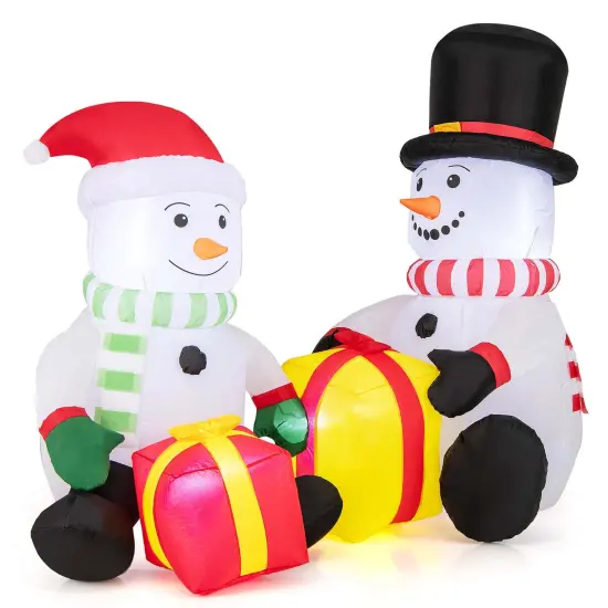 Costway 5FT Christmas Inflatables with Gift Boxes 4 Bright LED Lights for for Party {4}