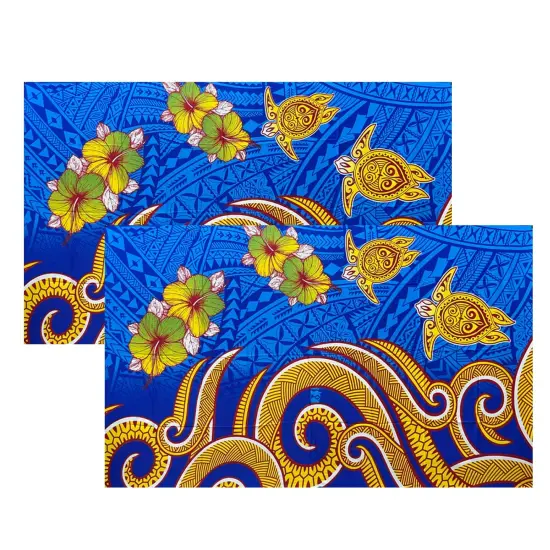 Hibiscus Turtles Waves Polyester Sarong 72" L x 45" W Lime {7}