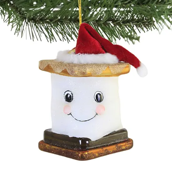 Noble Gems 4.0 Inch S'mores With Santa Hat Tree Ornament , Christmas Ornament Multicolored {3}