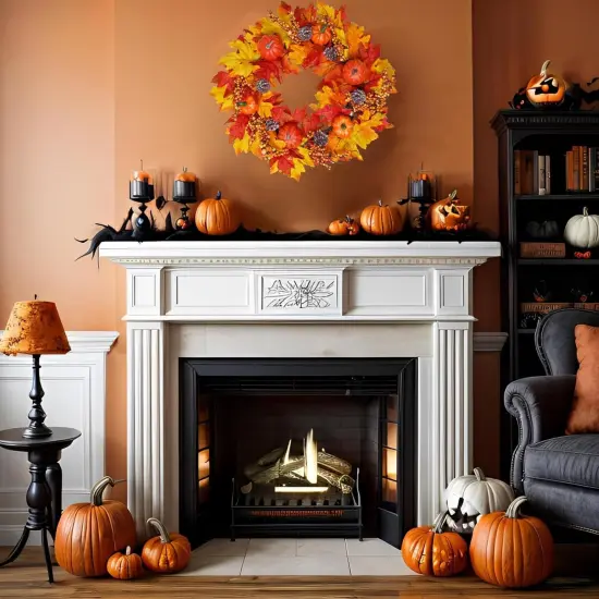 Artificial Pumpkin Maple Leaves Fall Wreaths {2}