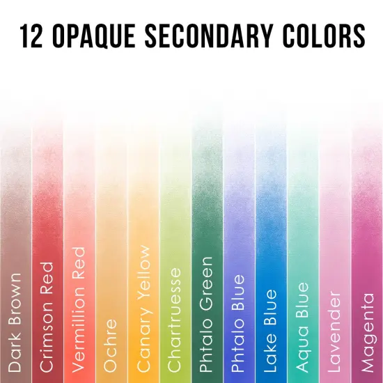 12 Color Secondary Opaque Colors Acrylic Airbrush Paint Set with Reducer & Cleaner, 1 oz. Bottles {3}